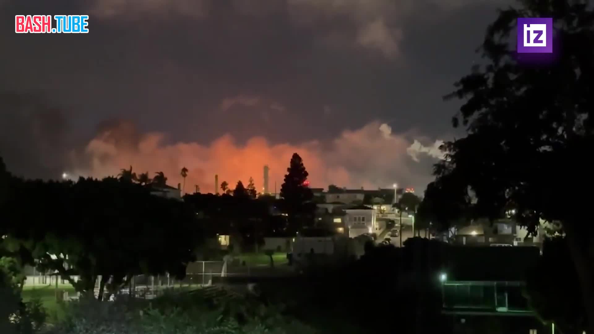  Пожар вспыхнул на нефтеперерабатывающем заводе «Шеврон» в районе Лос-Анджелеса