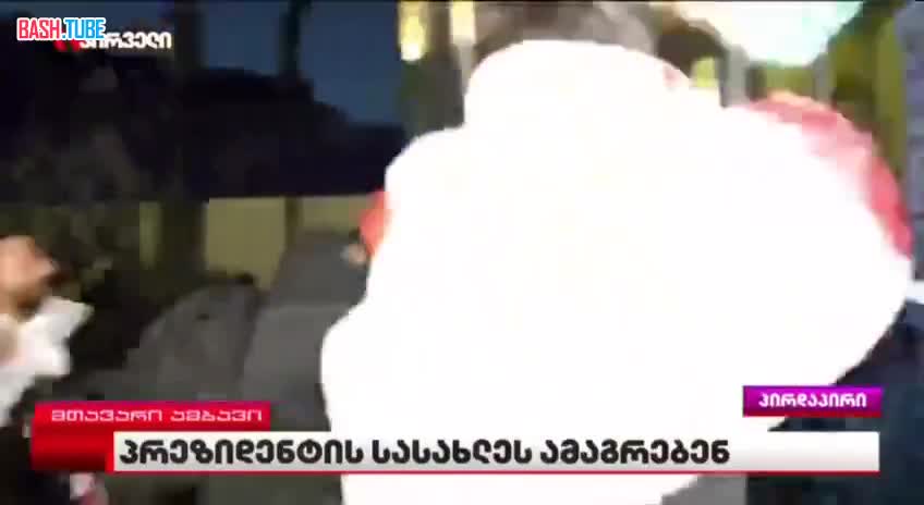  Митингующие в Тбилиси ворвались во двор резиденции президента Грузии, пробив железные заграждения