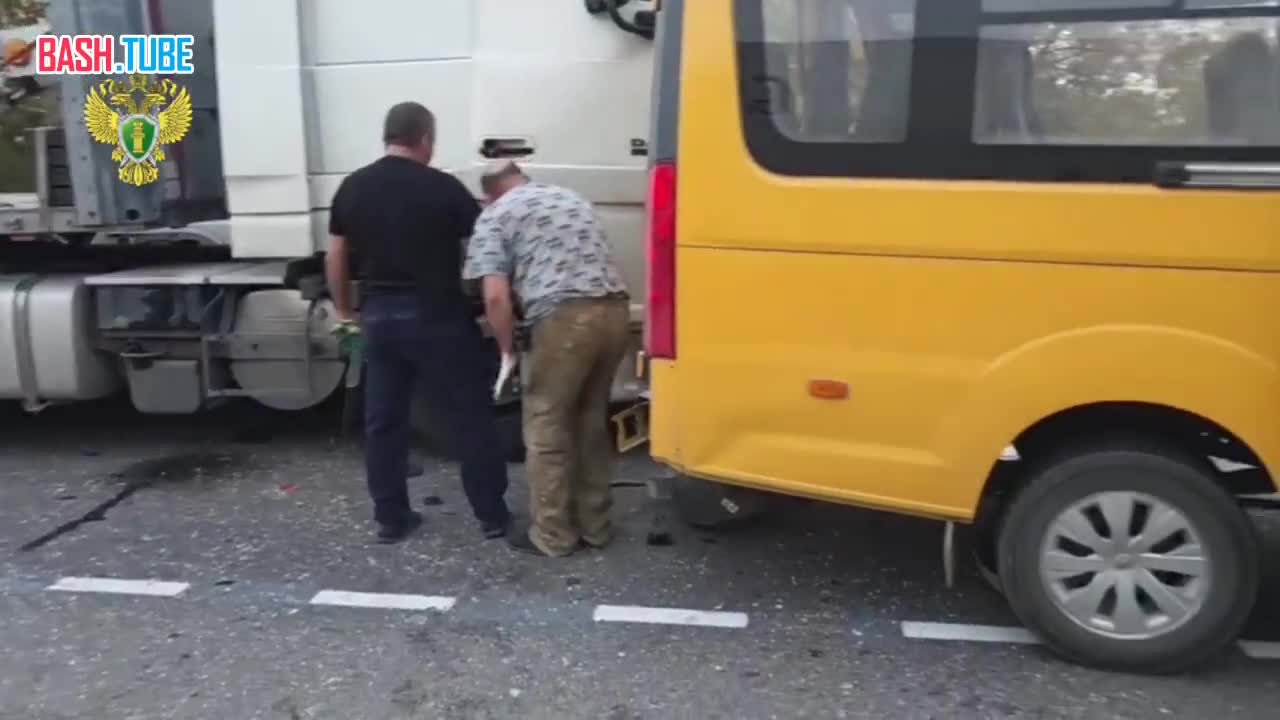  Два грузовика чуть не расплющили микроавтобус с детьми в Дальнереченске