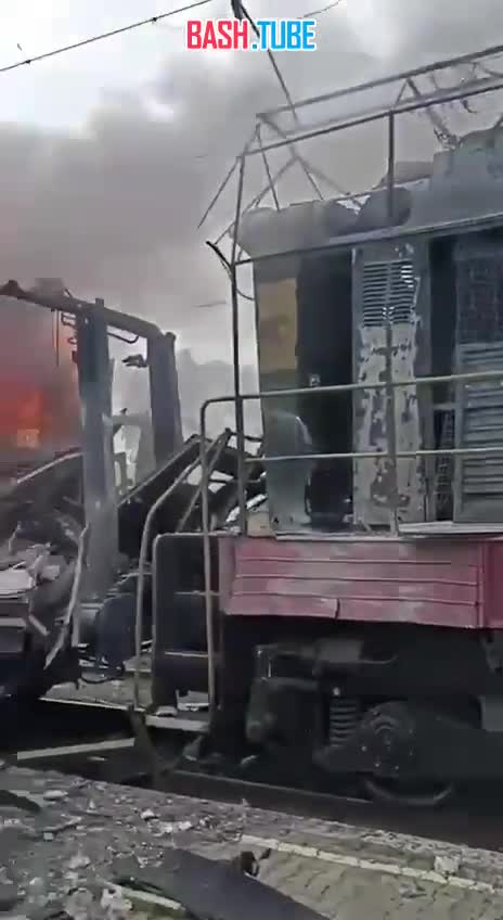  Результат прилета «Герани-2» по стоявшему поезду на ж\д станции Шостка в Сумской области