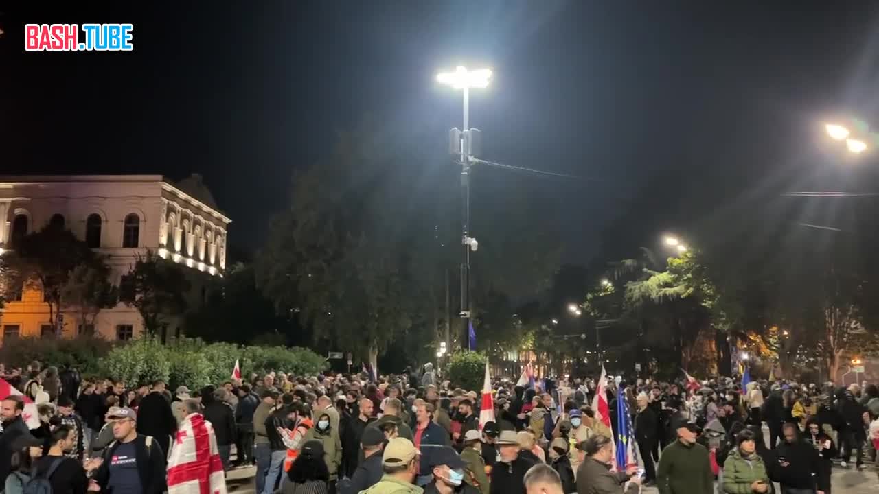  Второй день протестов в столице Грузии Тбилиси собрал значительно меньше людей