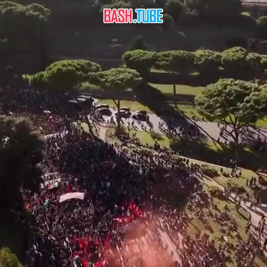  Сотни тысяч людей заполнили улицы Рима, чтобы поддержать Газу и выразить протест против геноцида