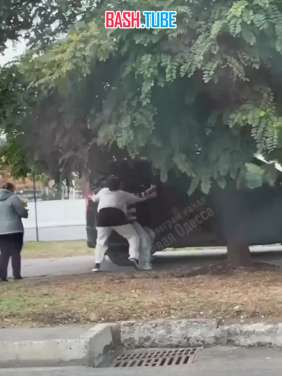  Одесситки пытались остановить микроавтобус ТЦК, в котором увезли их знакомого