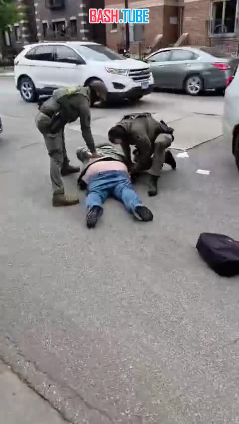  Во время миграционного рейда в США женщина начала выкрикивать лозунги в защиту нелегалов и оскорблять правоохранителей