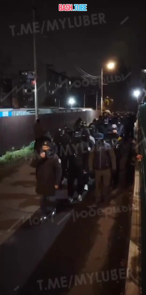  Появились кадры прогулки «Русской общины» по подмосковным Люберцам