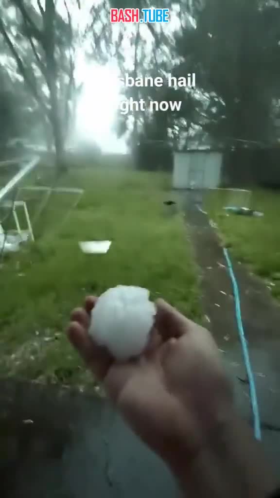  Гигантский град размером с ладонь выпал во время тропического шторма в Австралии, сообщили метеорологи