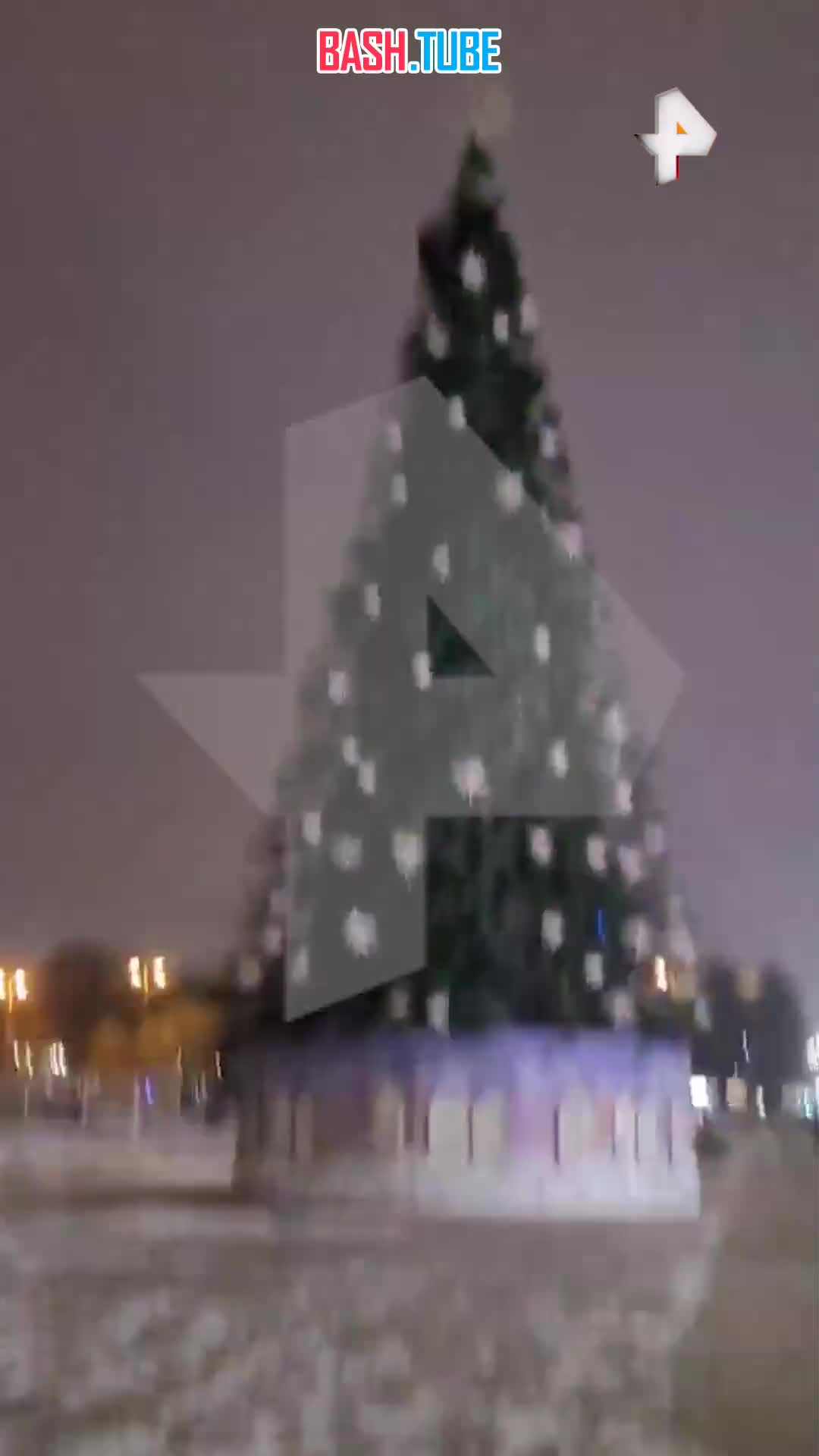  Подростки забрались на верхушку новогодней ёлки в Петербурге на Московском проспекте