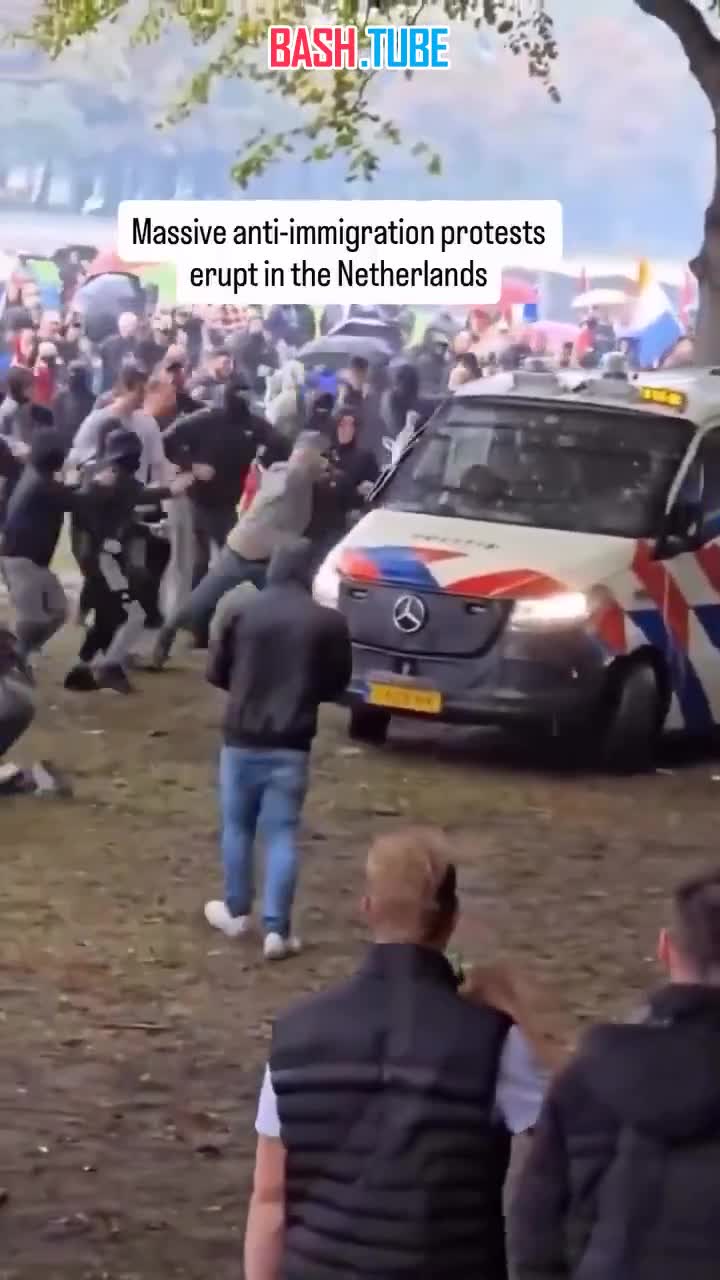  Протесты против миграции в Нидерландах переросли в столкновения протестующих с полицией