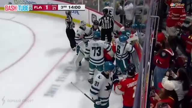  Российский хоккейный вратарь Сергей Бобровский устроил драку со своим американским коллегой во время матча НХЛ