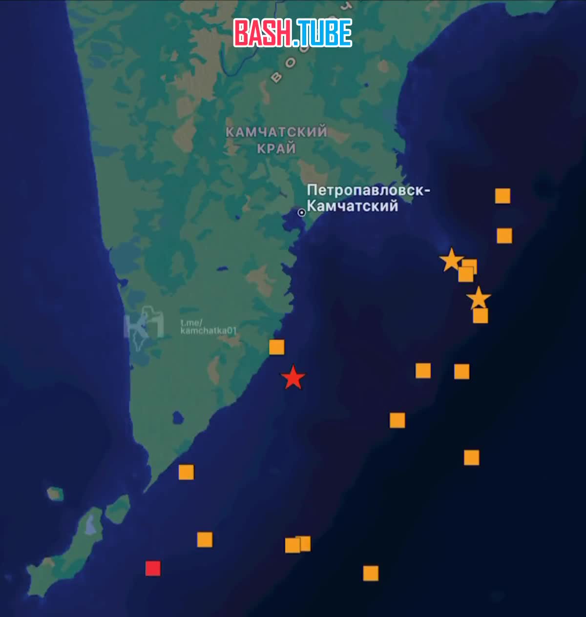  Землетрясение магнитудой 6.4 произошло близ побережья Камчатки