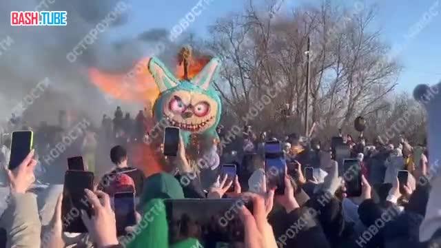  Огромного злобного лабубу сожгли на Масленице в Липецкой области
