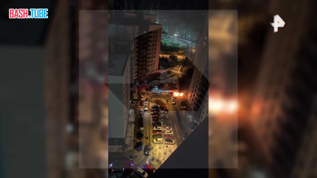  Газель сгорела на парковке жилого дома в Санкт-Петербурге
