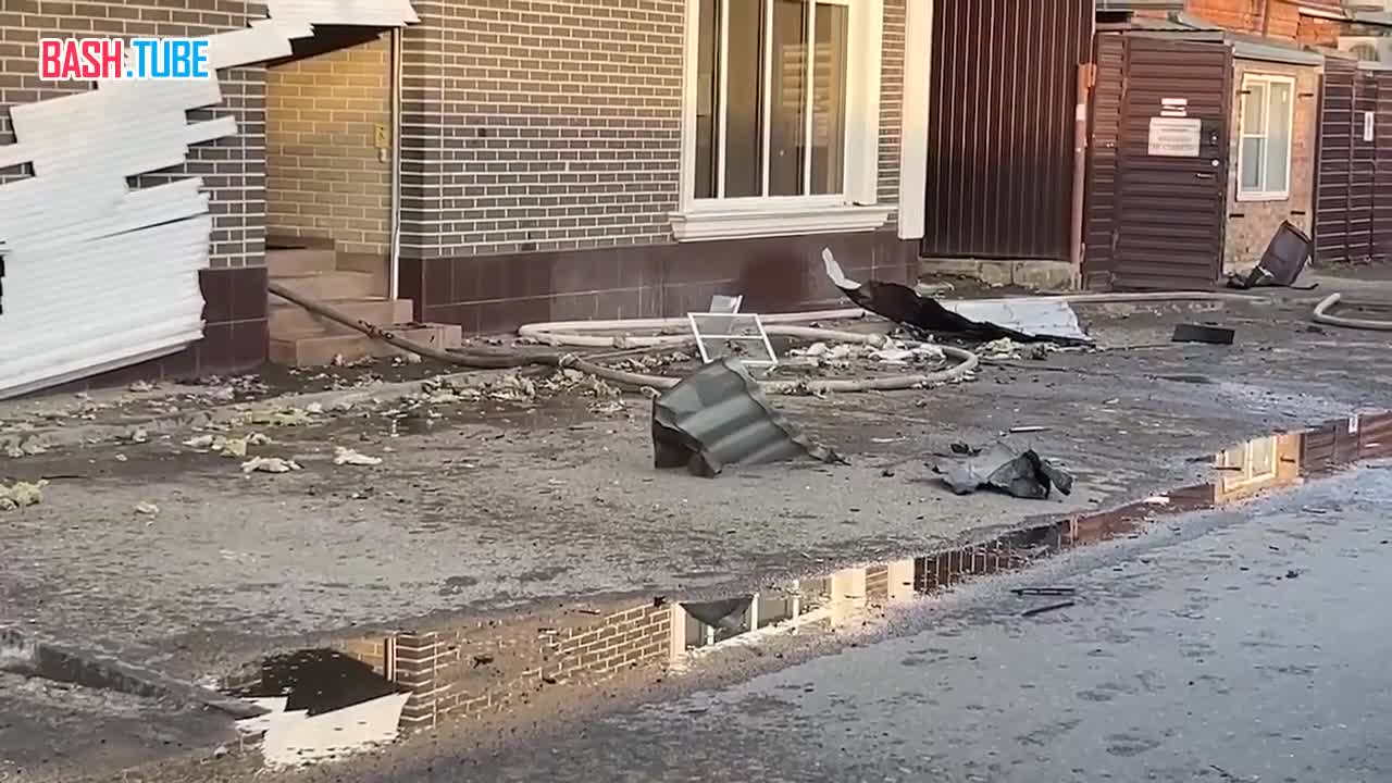  Видео последствий атаки беспилотников в Краснодаре