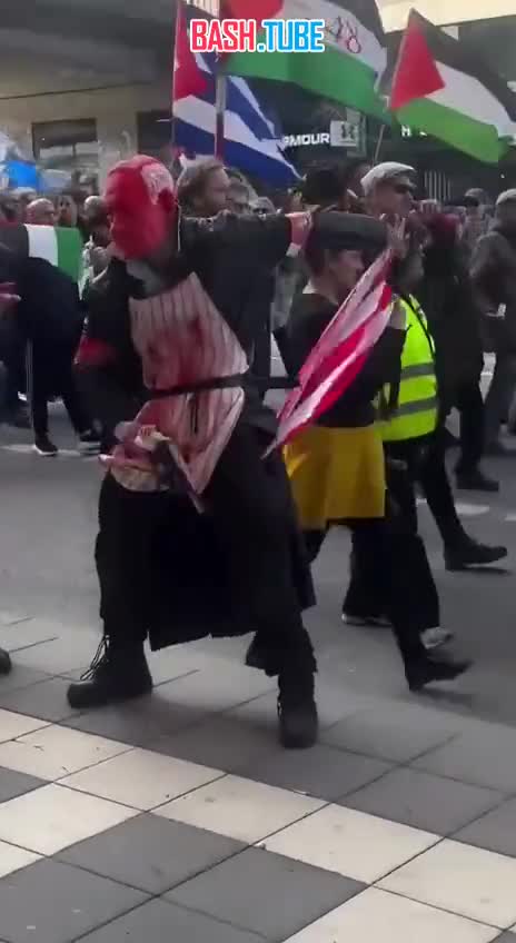  Обстановка на митинге против США и Израиля в Стокгольме