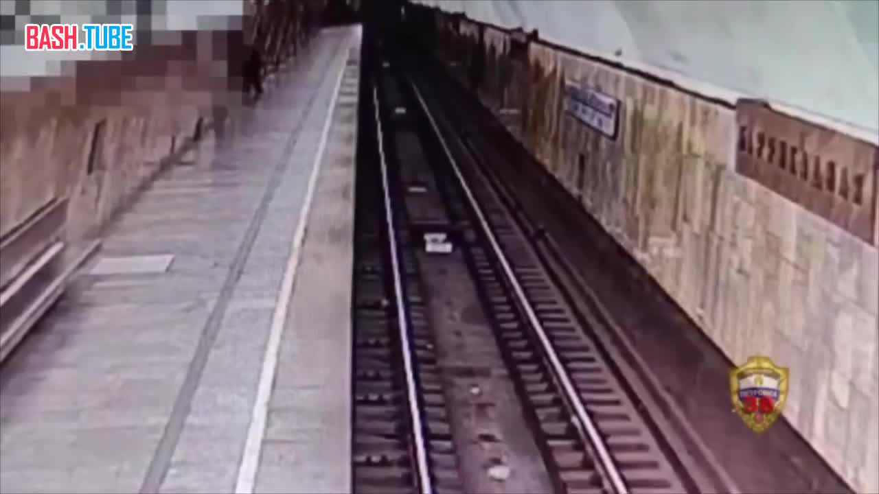  В московском метро пьяный мужчина выжил после падения на пути перед прибывающим поездом благодаря экстренному торможению